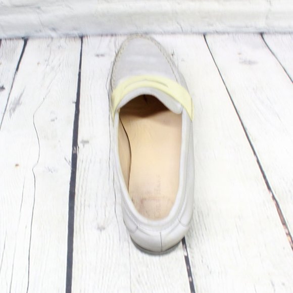 Cole Haan Monroe Gray Sheen Reflective Leather Penny Loafers Size 7.5 B - Picture 6 of 9